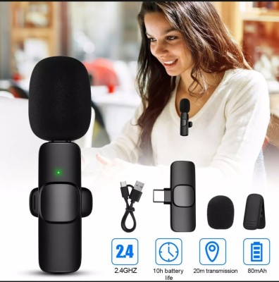 K8 Wireless Microphone for YouTube Vlogging, Video Recording Online Classes with Noise Cancellation Mic Supports