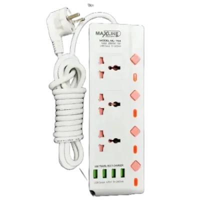 MaxLine ML-704, 4 Port USB, 7 Outlets Multiplug Charger