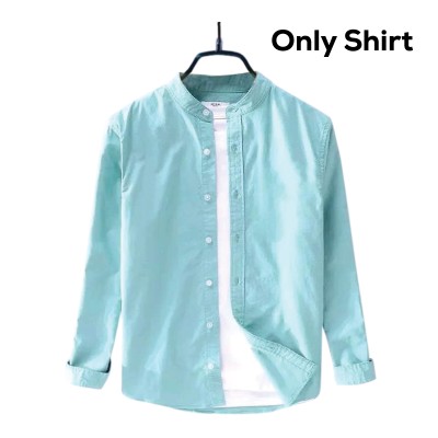 Men's Solid Colour Ban color Shirt  (paste)