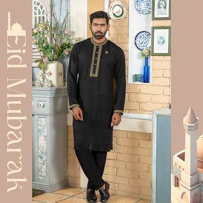 Premium Quality Panjabi Pajama Set (Black)