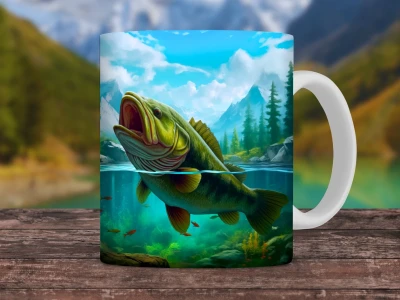 3D Fish In Water Design Mug