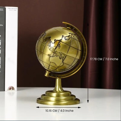 World Map 3D Rotating Glove Decoration Gift- Golden