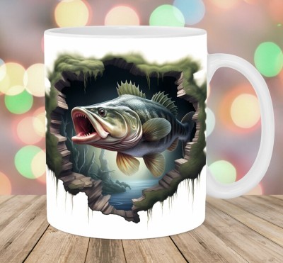 3D Fish In Water Design Mug