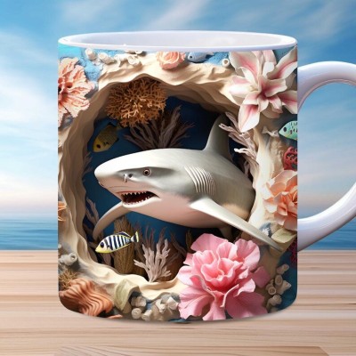 3D Fish In Water Design Mug