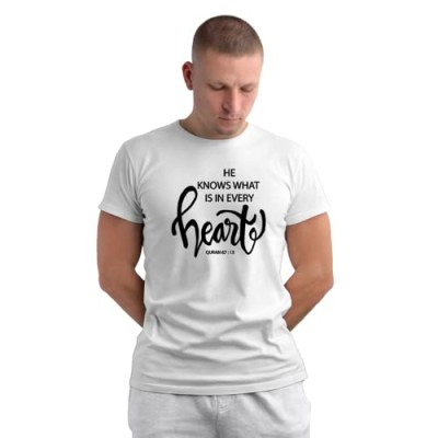 Islamic T-shirt 'He Knows what is in every heart'