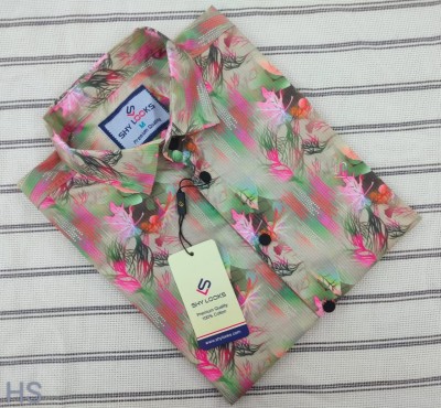 Luxury China Magnet Cotton Signature Half Sleeve Print Shirt