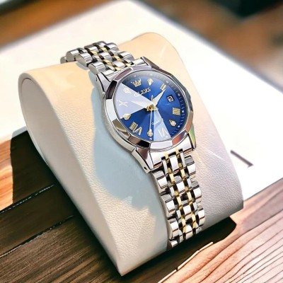 Butter Fly Lock OLEVS Watch for Women  Silver Blue