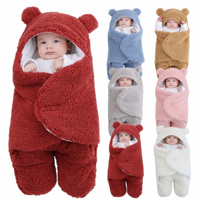 Baby Sleeping Bag Ultra-Soft Fluffy Fleece Newborn Receiving Blanket Infant Boys Girls Clothe Sleeping Nursery Wrap Swaddle