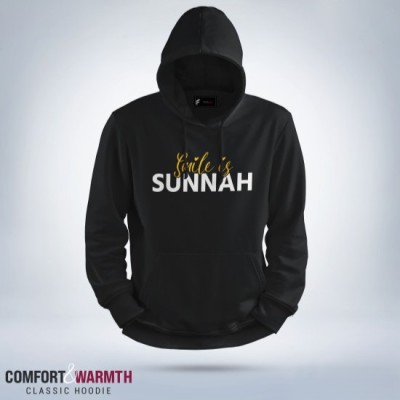 “Smile is sunnah” Islamic Hoodie (Black)