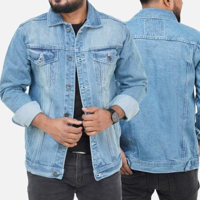 Men's Full Sleeve Denim Jacket (sky)