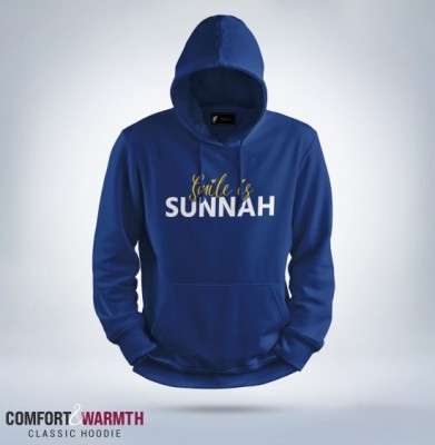 "Smile is sunnah" Islamic Hoodie (Royal Blue)