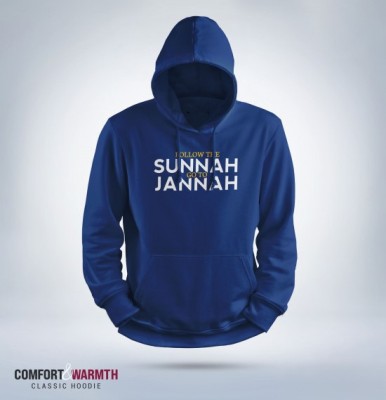 "Follow the sunnah go to Jannah" Islamic Hoodie (Royal Blue)