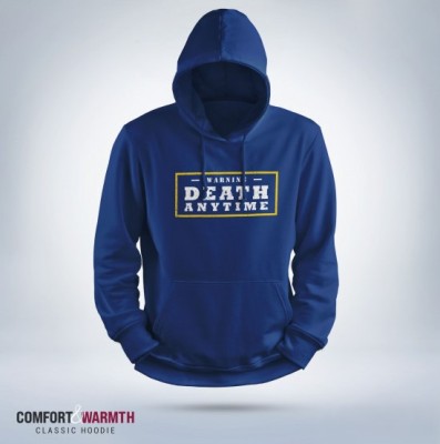 "Warning Death" Islamic Hoodie (Royal Blue)