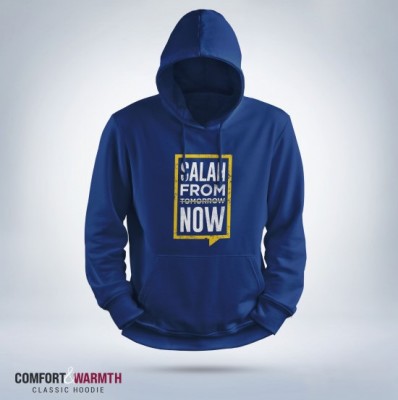 "Salah From Tomorrow Now" Islamic Hoodie (Royal Blue)