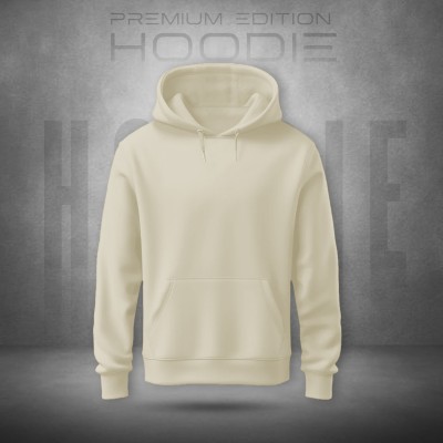 Stylish Premium Quality Solid Color Hoodie Off  White