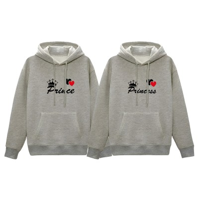 Comfortable Winter (Prince & Princess-Gray) Couple Hoodie