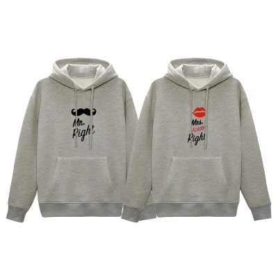 Comfortable Winter (Mrs. Always Right-Gray) Couple Hoodie