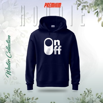 "On-Off" Men's Premium Hoodie (Nevi Blue)