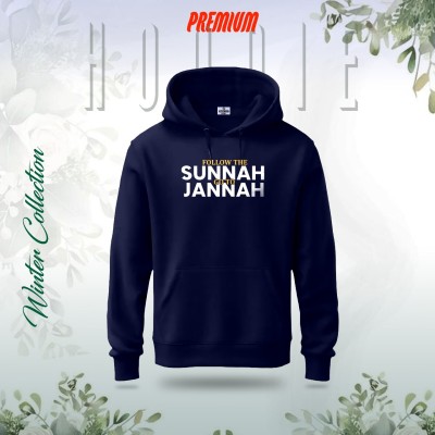 "Follow the Sunnah-Go to Jannah" Islamic Hoodie (Nevi Blue)