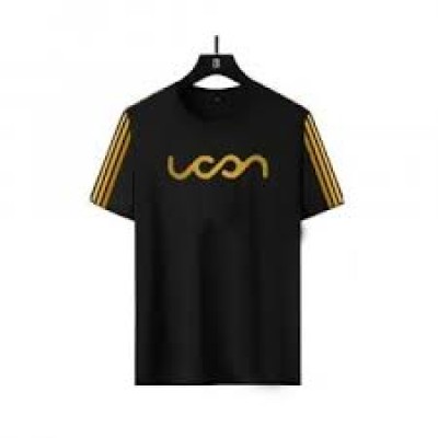 Stylish Comfortable sports T-Shirt(Black golden )