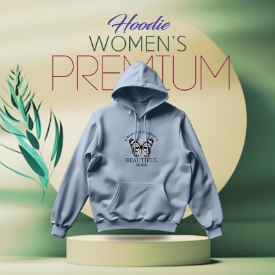 Premium Comfortable (Believe in Yourself-Sky) Ladies winter hoodie