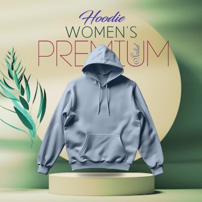 Premium Comfortable (Solid-Sky) Ladies winter hoodie