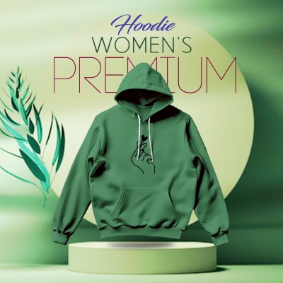 Premium Comfortable (Turi2-Green) Ladies winter hoodie