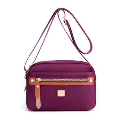 Nylon Fashion Cross-body Bag Lightweight Portable Shoulder Bag (purple)