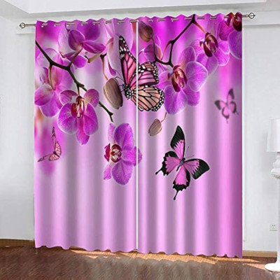 2 Piece 3D Print Premium curtain