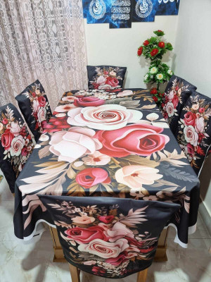 China Premium 3D Print Table Cloth Set