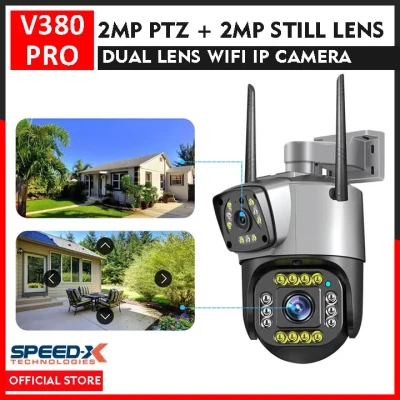 Speed-X IP Camera Wifi Wireless 2mp + 2mp HD Dual Lens PTZ + Still CCTV Surveillance Outdoor Wifi Camera