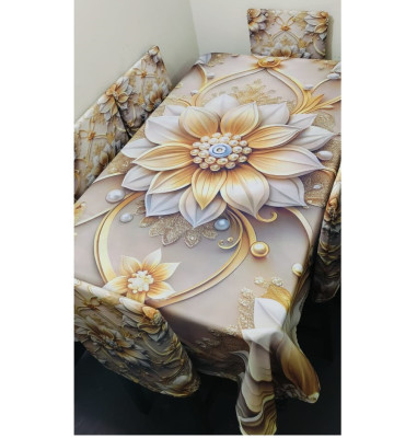 China Premium 3D Print Table Cloth Set