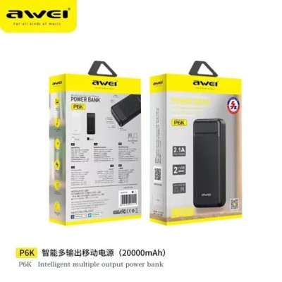 Awei P6K 20000mAh Double USB Output Power Bank