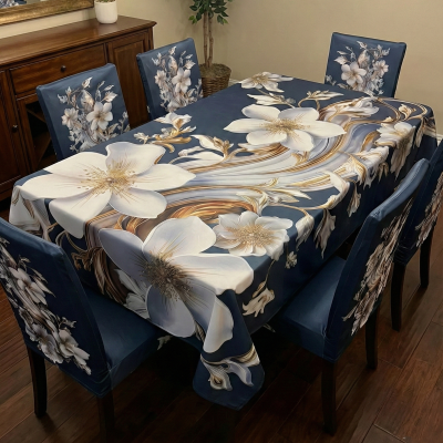 China Premium 3D Print Table Cloth Set