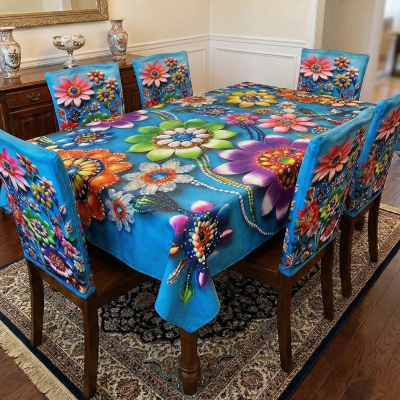 China Premium 3D Print Table Cloth Set