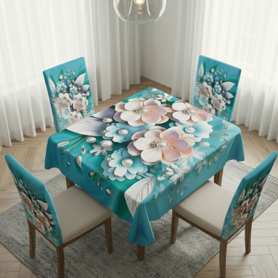 China Premium 3D Print Table Cloth Set
