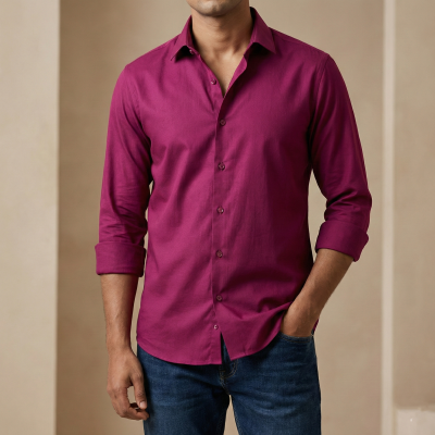 Premium China Micro Stig Shirt (Formal / Casual) (Maroon)