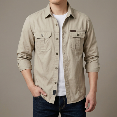 Full sleeves double pocket panel Shirt