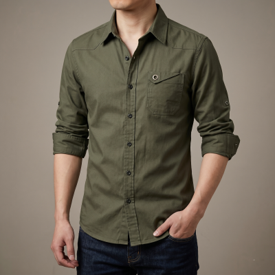 Fashionable casual shirt for men(Olive)