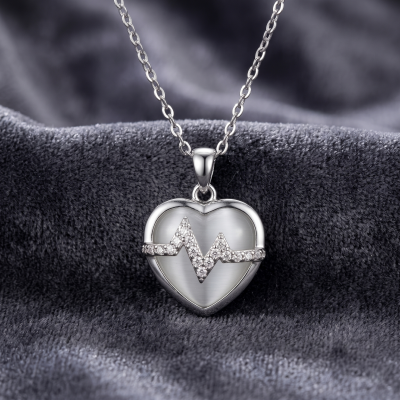 Necklace-Sterling-Heartbeat
