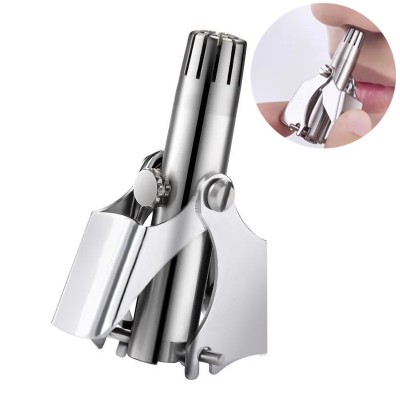 Premium Stainless Steel Manual Nose Hair Trimmer – Painless, Battery-Free, Washable & Portable Ear & Nose Grooming Clipper Tool for Men & Women