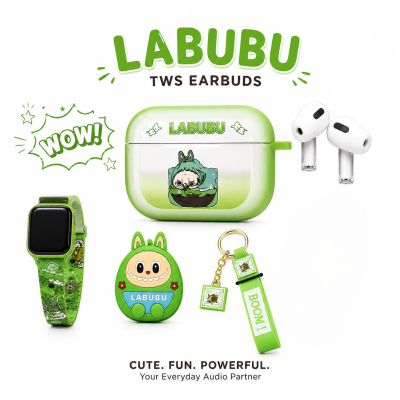 Pop Mart Labubu 2-in-1 Gadget Set – Cute Wireless TWS Earbuds & Smartwatch Strap Combo with Collectible Character Case
