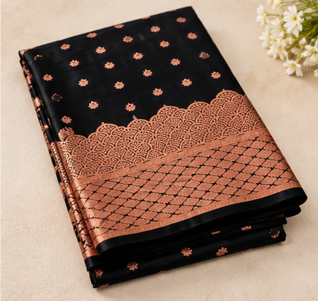 Premium Silk Katan Saree – Exclusive Design (Multiple Colors Available)