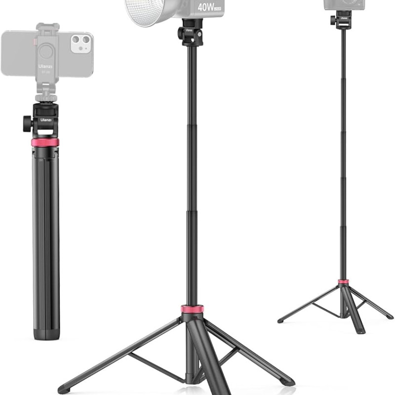 Ulanzi MT-79 6.5ft Portable Light Stand – Lightweight Aluminum Extendable Tripod Stand with 1/4" Screw & Compact Foldable Design for Studio Lighting & Vlogging