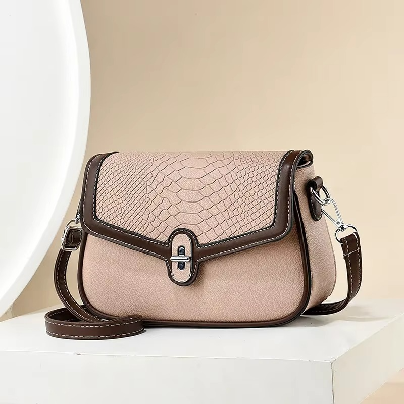 Premium PU Leather Small Handbag & Shoulder Bag – Stylish Soft Casual Tote Crossbody Purse with Multiple Interior Compartments & Zipper Closure (23x7x16 cm)