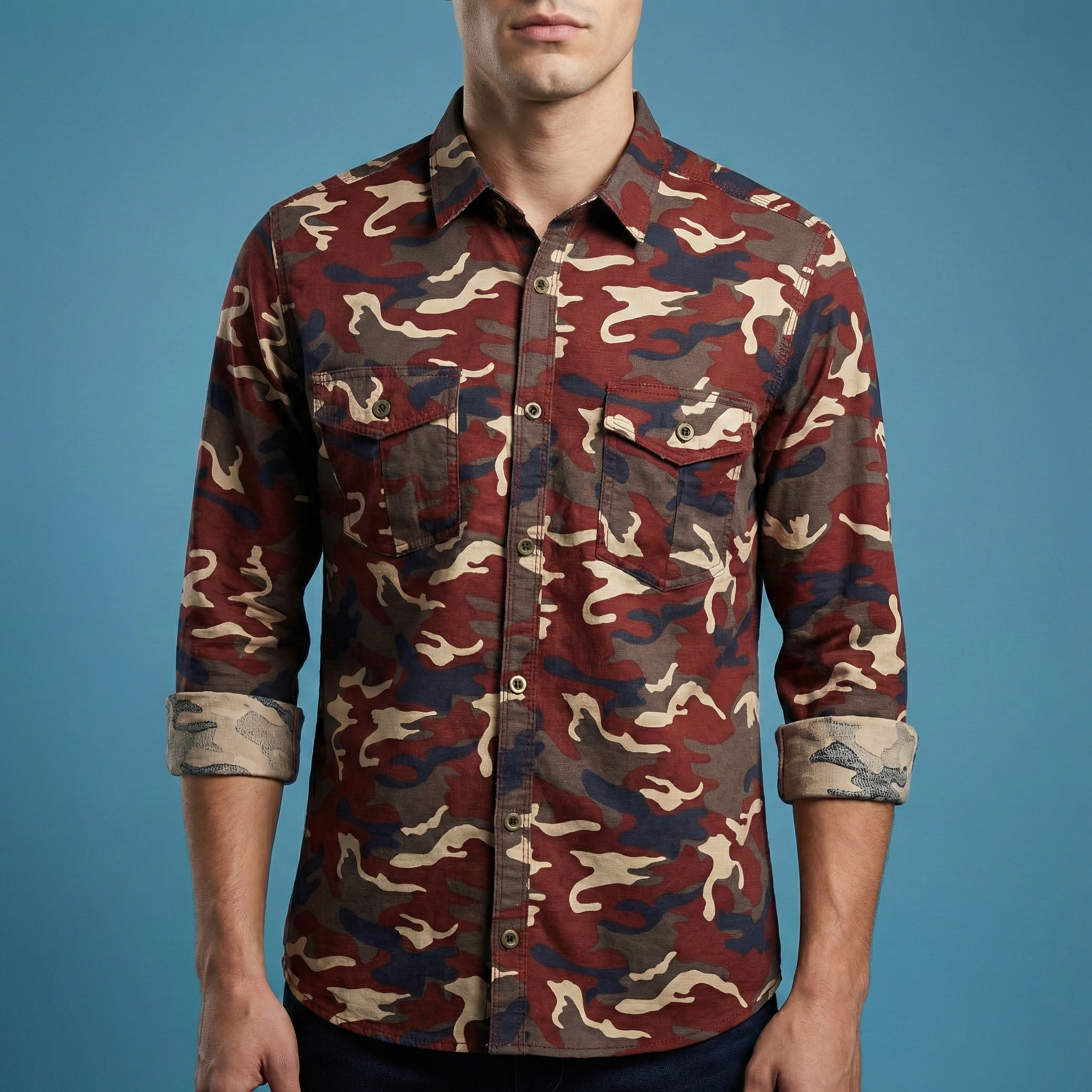 Fashionable Casual Shirt For Men (Maroon)