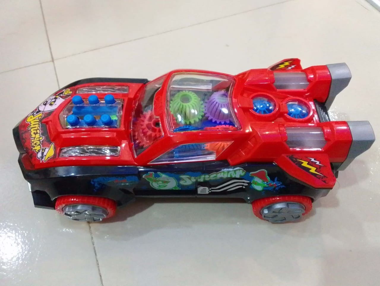 Gear Racer Transparent Mechanical Racing Car Toy – Spin, Move & Amaze with Transparent Gear Action, Cool LED Lights & Friction Powered Movement, Safe Interactive Toy Gift for Kids