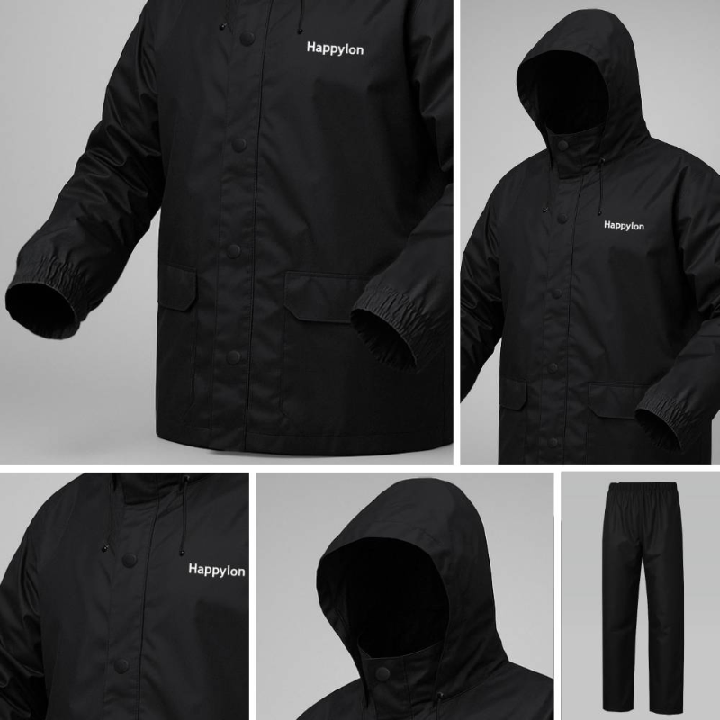 Happylon 100% Waterproof Raincoat with Pant Set – High-Quality Durable Unisex Dustproof Rain Suit with Free Size Options (XL/XXL) for Men & Women Outdoor Protection