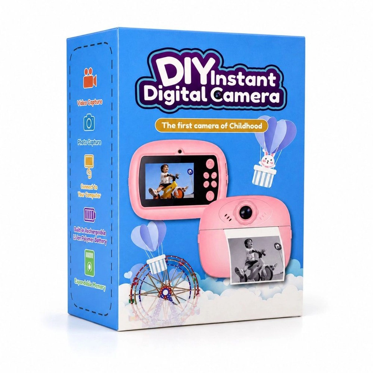 DIY Instant Digital Camera for Kids with Instant Print | Rechargeable Photo & Video Camera with Screen |
