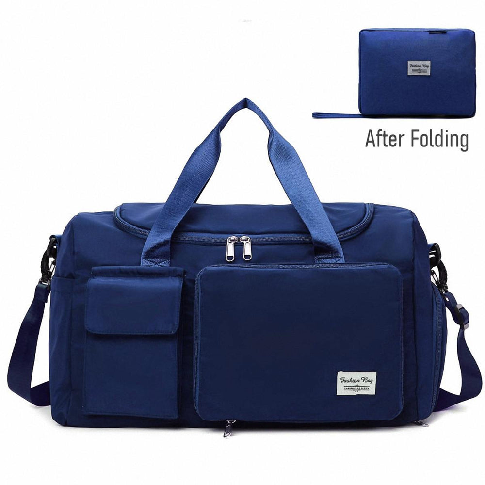 Fashionable Large Capacity Travel & Gym Bag (Blue) – Waterproof Oxford Cloth Multi-Functional Duffel with Shoulder, Handheld & Crossbody Carry Options for Sports, Fitness & Short Trips (45x20x25 cm)